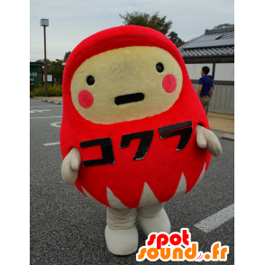 Dharma-chan maskotti, punainen ja valkoinen mies, all round - MASFR25333 - Mascottes Yuru-Chara Japonaises