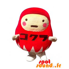 Mascotte de Dharma-chan, bonhomme rouge et blanc, tout rond - MASFR25333 - Mascottes Yuru-Chara Japonaises