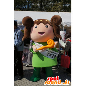 Mascot Tsuemichan, homem com caracóis castanho e laranja - MASFR25335 - Yuru-Chara Mascotes japoneses