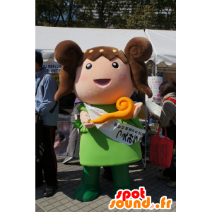 Tsuemichan maskot, snemand med brune og orange snegle -