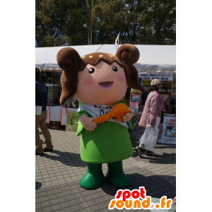 Mascotte de Tsuemichan, bonhomme avec des escargots marron et orange - MASFR25335 - Mascottes Yuru-Chara Japonaises