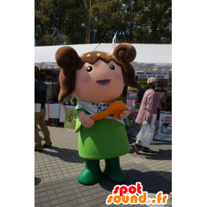 Mascot Tsuemichan, mies ruskea ja oranssi etanat - MASFR25335 - Mascottes Yuru-Chara Japonaises