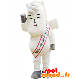 Mascot Murao III valkoinen siivekäs hevonen ja alkuperäinen - MASFR25337 - Mascottes Yuru-Chara Japonaises