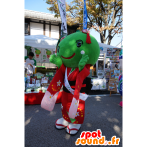 Mascot Nii Hime-chan, meloen, groene Aziatische fruit - MASFR25338 - Yuru-Chara Japanse Mascottes
