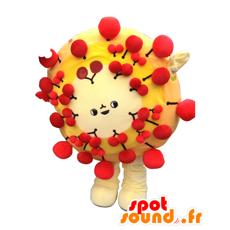 Hanapon mascota, mascota todo amarillo, con las cerezas rojas - MASFR25343 - Yuru-Chara mascotas japonesas