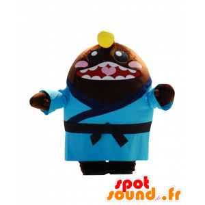 コちゃんのマスコット、茶色の男、笑顔、着物付き-MASFR25344-日本のゆるキャラのマスコット