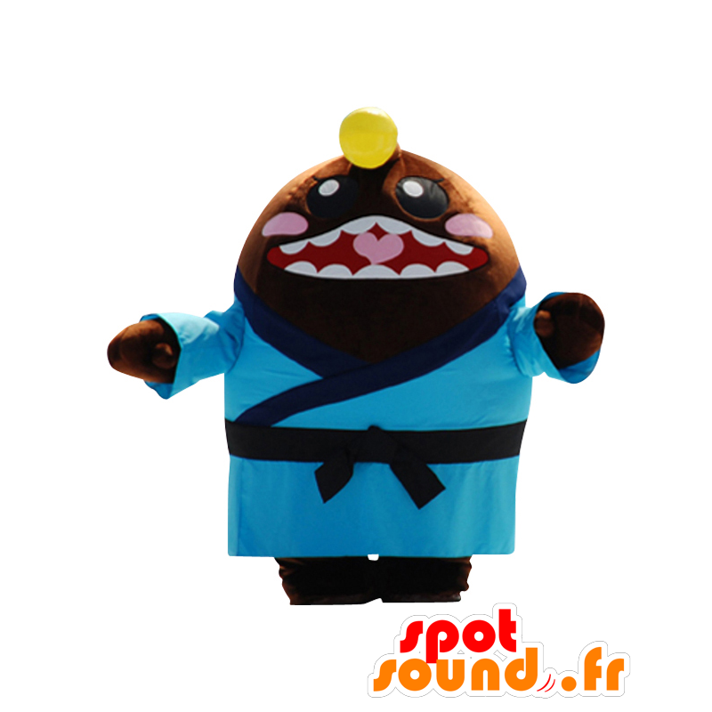 Koh-chan mascot, brown man, smiling, with a kimono - MASFR25344 - Yuru-Chara Japanese mascots