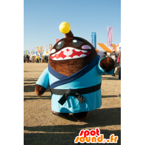 Koh-chan mascot, brown man, smiling, with a kimono - MASFR25344 - Yuru-Chara Japanese mascots