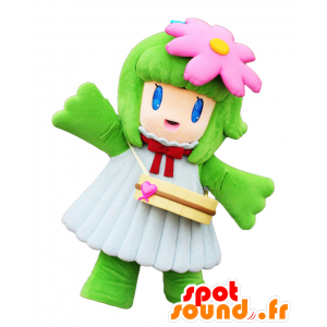 Mascot Awamichan, grønn jente med en blomst på hodet - MASFR25348 - Yuru-Chara japanske Mascots