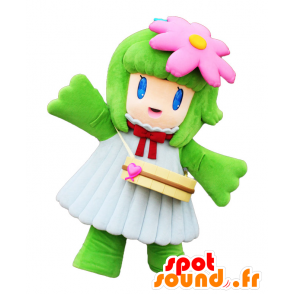 Mascota Awamichan, chica verde con una flor en su cabeza - MASFR25348 - Yuru-Chara mascotas japonesas