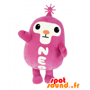 Mascot Neotan, rosa e personagem branco - MASFR25351 - Yuru-Chara Mascotes japoneses