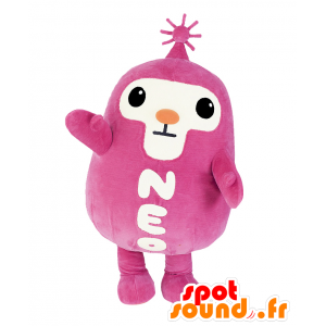 Mascot Neotan, roze en wit karakter - MASFR25351 - Yuru-Chara Japanse Mascottes