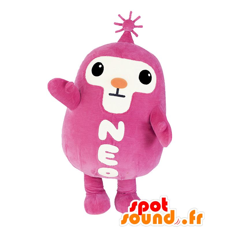 Mascot Neotan, roze en wit karakter - MASFR25351 - Yuru-Chara Japanse Mascottes