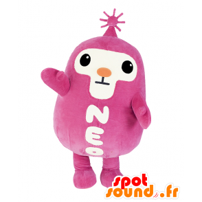 Neotan Maskottchen, rosa und weiß Charakter - MASFR25351 - Yuru-Chara japanischen Maskottchen