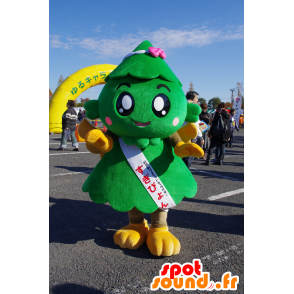 Groen en geel boom mascotte, reus en schattig - MASFR25353 - Yuru-Chara Japanse Mascottes