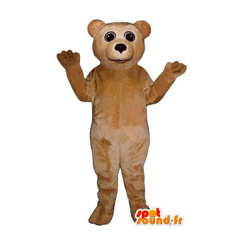 Beige bamse maskot. Bamse kostume - Spotsound maskot kostume