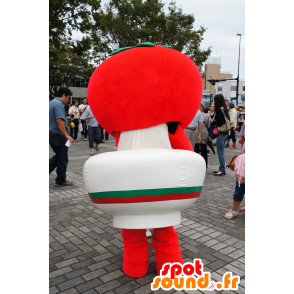 Mascotte de tomate rouge, géante, dans un bol - MASFR25354 - Mascottes Yuru-Chara Japonaises