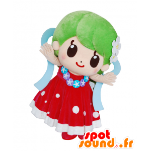 Mascota Yuririn, chica, vestido con el pelo verde - MASFR25361 - Yuru-Chara mascotas japonesas