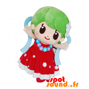 Mascot Yuririn, jente, kjole med grønt hår - MASFR25361 - Yuru-Chara japanske Mascots