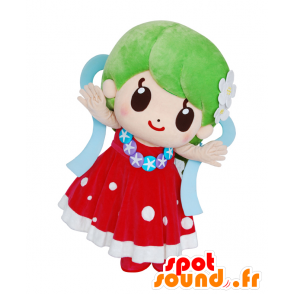 Mascot Yuririn, jente, kjole med grønt hår - MASFR25361 - Yuru-Chara japanske Mascots