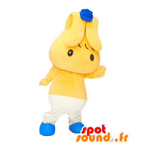Mascotte de Mimippukun, lapin, avec un pantalon et une casquette - MASFR25362 - Mascottes Yuru-Chara Japonaises