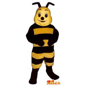 Mascotte d'abeille jaune et noire. Costume de guêpe - MASFR006769 - Mascottes Abeille