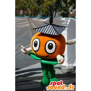 Mandarin mascot, clementine, orange and green - MASFR25366 - Yuru-Chara Japanese mascots