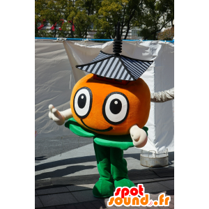 Fantasia de mascote tangerina, clémentine, laranja e verde - Mascotes Yuru-Chara Japoneses - MASFR25366 - SpotSound.fr
