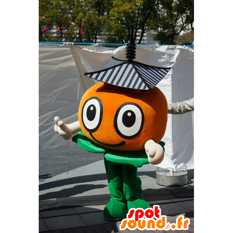 Fantasia de mascote tangerina, clémentine, laranja e verde - Mascotes Yuru-Chara Japoneses - MASFR25366 - SpotSound.fr