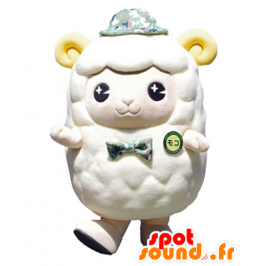 Mascot Moco, hvit sau med gule horn - MASFR25367 - Yuru-Chara japanske Mascots