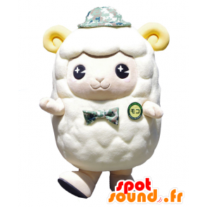 Mascotte Moco, pecore bianche con le corna gialle - MASFR25367 - Yuru-Chara mascotte giapponese