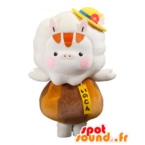 Inoton mascotte, varken, bruin en oranje fruit - MASFR25370 - Yuru-Chara Japanse Mascottes
