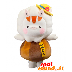 Inoton mascot, pig, brown and orange fruit - MASFR25370 - Yuru-Chara Japanese mascots