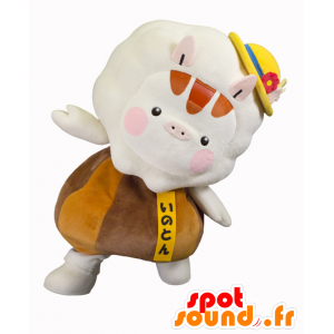 Inoton mascot, pig, brown and orange fruit - MASFR25370 - Yuru-Chara Japanese mascots