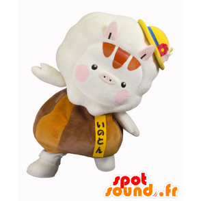 Inoton mascot, pig, brown and orange fruit - MASFR25370 - Yuru-Chara Japanese mascots