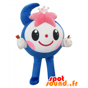 Sakacchi maskot, blå og hvit mann, smilende måne - MASFR25371 - Yuru-Chara japanske Mascots