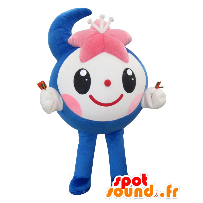 Sakacchi mascot, blue and white man, of smiling moon - MASFR25371 - Yuru-Chara Japanese mascots