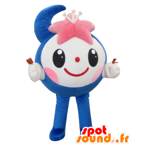 Mascotte de Sakacchi, bonhomme bleu et blanc, de lune souriante - MASFR25371 - Mascottes Yuru-Chara Japonaises