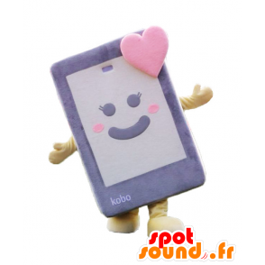 Mascot koby, leeslampje wit en paars tintje, reuze - MASFR25373 - Yuru-Chara Japanse Mascottes