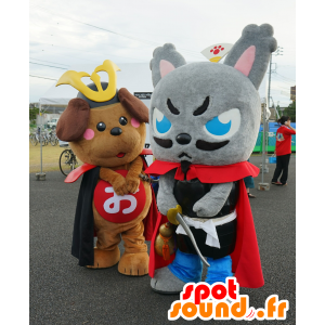 Nobusama mascot, gray cat samurai very majestic - MASFR25374 - Yuru-Chara Japanese mascots