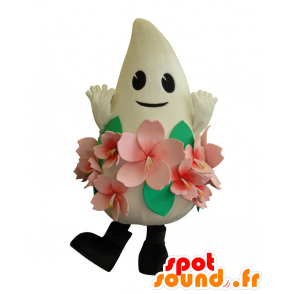 Mascotte d'Ina-Chan bonhomme blanc, en forme de goutte - MASFR25375 - Mascottes Yuru-Chara Japonaises