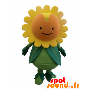 Nakamaro-chan mascot, yellow and green sunflower - MASFR25378 - Yuru-Chara Japanese mascots