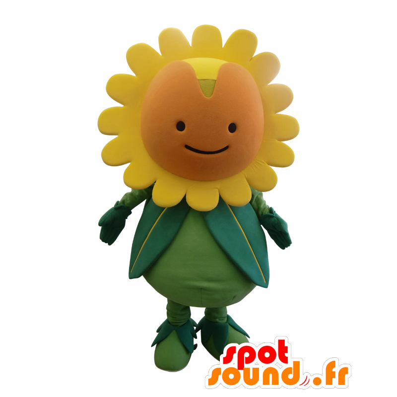 Maskotti Nakamaro-chan, keltainen ja vihreä auringonkukka - MASFR25378 - Mascottes Yuru-Chara Japonaises