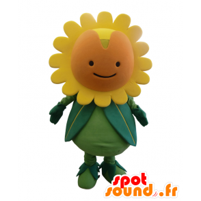 Mascot Nakamaro-chan, geel en groen zonnebloem - MASFR25378 - Yuru-Chara Japanse Mascottes