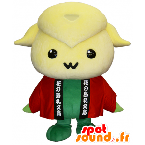 Atsumon Maskottchen, gelbe und grüne Schaf mit einem roten Gewand - MASFR25380 - Yuru-Chara japanischen Maskottchen