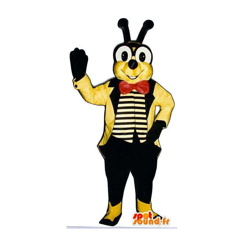 Of bee mascot costume with glasses - MASFR006772 - Mascots bee