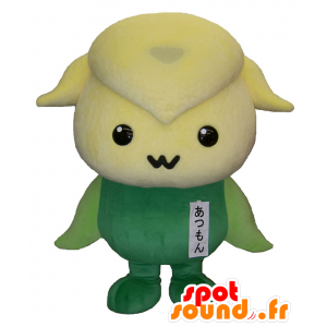 Mascota Atsumon, ovejas amarillo y verde con una túnica roja - MASFR25380 - Yuru-Chara mascotas japonesas