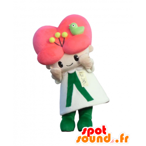 Kokoro-chan maskot, flicka med rosa hår, söt - Spotsound maskot