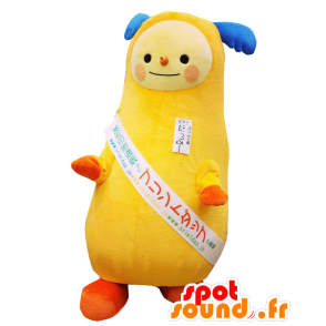 Dappuu mascotte, uomo giallo, con le corna d'alce blu - MASFR25383 - Yuru-Chara mascotte giapponese