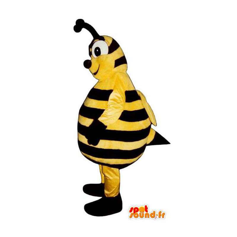 Mascotte de grosse abeille noire et jaune - MASFR006773 - Mascottes Abeille